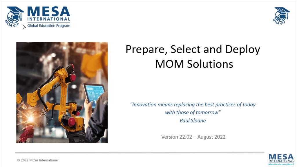 205 – Prepare Select and Deploy MOM Soliutions
